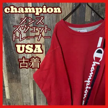 챔피온 남성용 트레이닝복 L 레드 구제 의류 90s 긴팔 맨투맨