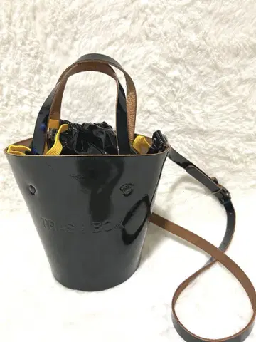 [ nana-nana ] 나나나나 TRASH BOX 버킷백 에나멜 블랙