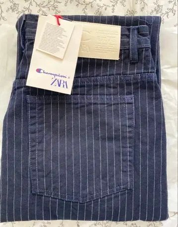 [ ZARA ] 36 스트라이프 배기 핏 청바지 챔피온