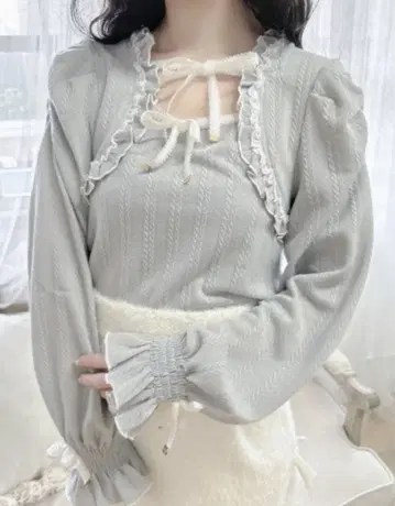 [ couture by ROJITA ] 배색 리본 볼레로풍 tops