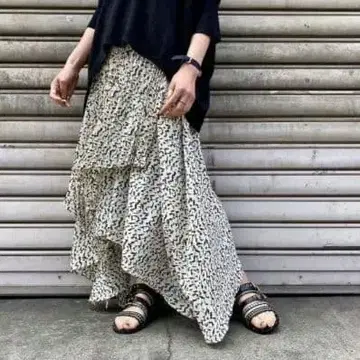 osmosis 비대칭 플리츠 스커트