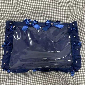 자카마트 A3 프릴 이타백 토트백 네이비