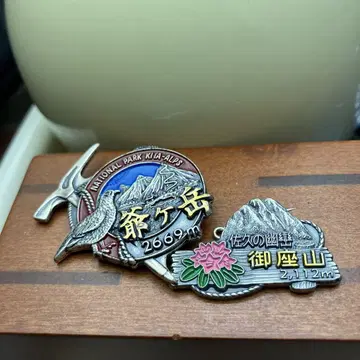 지지가타케 2669m, 고자야마 2112m 핀 배지 2개 세트