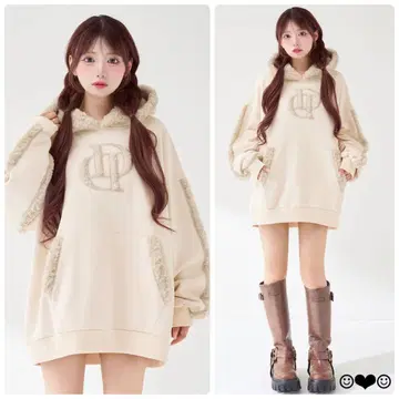 Darich DD 보아 스웨트 후드티 아이보리