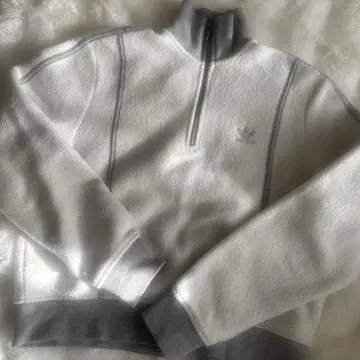 adidas 하프 지퍼 트레이닝복 화이트 S 사이즈