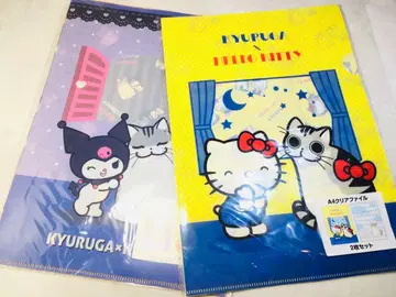 미개봉 새상품 큐루가 밤은 고양이와 함께 클리어 파일 4장