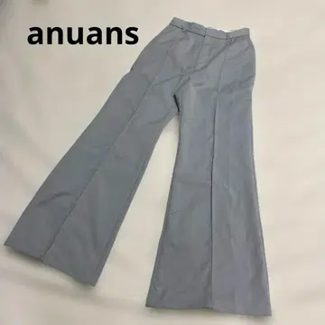 anuans 더블 크로스 핀턱 플레어 팬츠