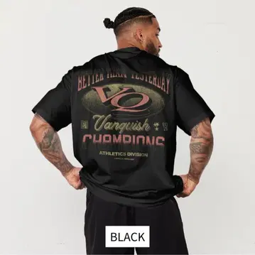 [ 새상품 ] VANQUISH FITNESS 오버 사이즈 T셔츠 블랙 L