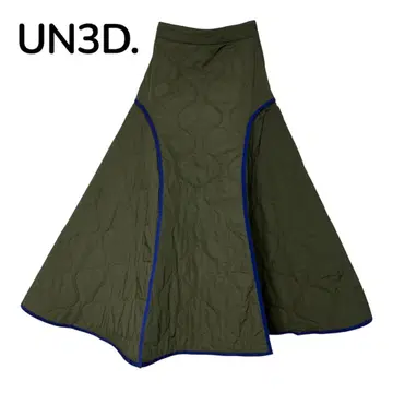 새상품급 UN3D. 퀼팅 롱 스커트 플레어