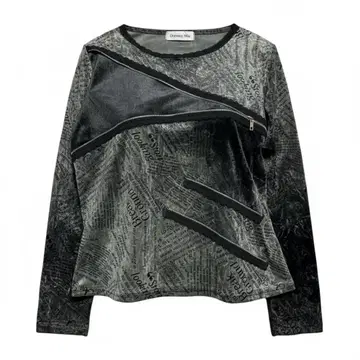 unknown gimmick newspaper pattern tops