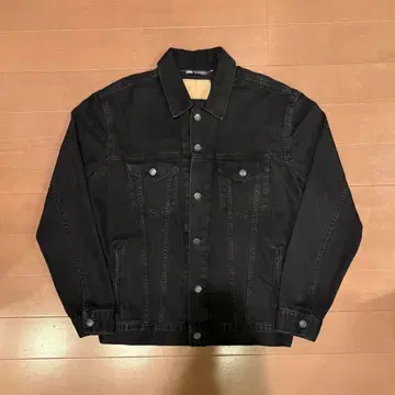 ZARA 데님 자켓 L 블랙 박스 실루엣 짧은 기장 남성용