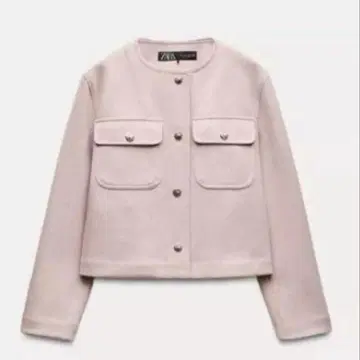 [ 새상품 ] ZARA 소프트 자켓 핑크 골드 버튼