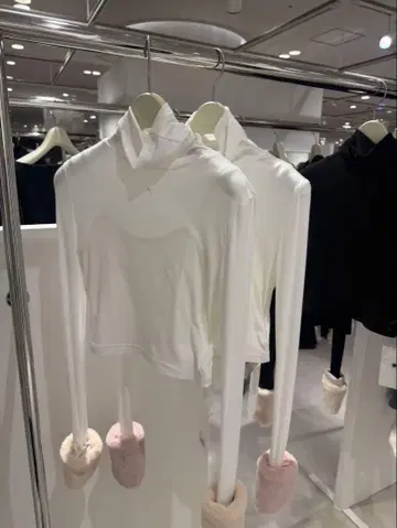 andmary 퍼 탑 베이지