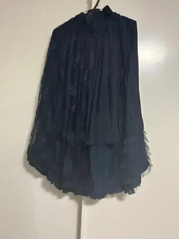 네이비 프릴 레이스 롱 스커트 Keisuke Kanda