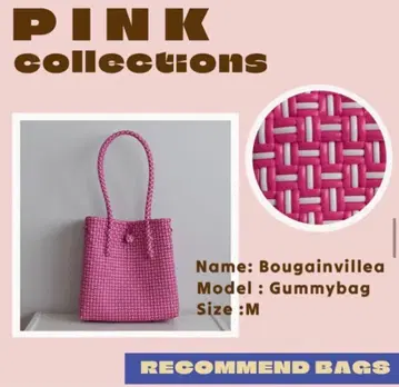 mekearisa Gummybag M 사이즈 핑크 바스켓백