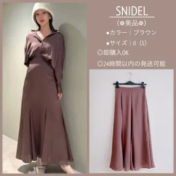시착만 한 상품 새상품급 snidel 새틴 스컬 스커트 브라운 S