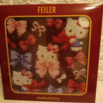 FEILER 페이 x 헬로키티 슈니르 직조 손수건 리본 무늬 새상품