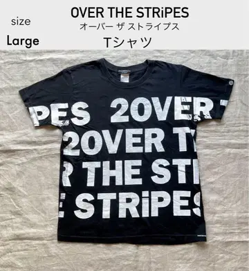 T셔츠 L 블랙 OVER THE STRiPES 오버더스트라이프