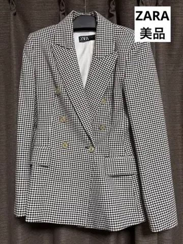 ZARA 체크 격자 무늬 자켓 S