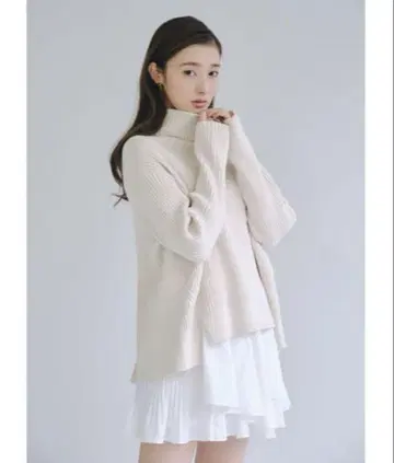 SNIDEL 프릴 콤비 튜닉 풀오버 원피스