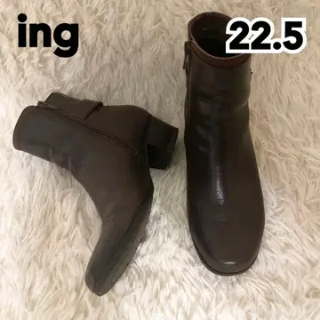 새상품급 ing 천연 가죽 브라운 버클 달린 숏부츠 22.5