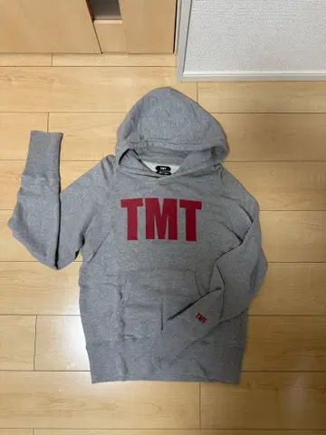 TMT 그레이 후드 부착 후드티 size M