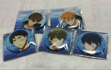 Free! 캔뱃지 5개 세트 하루카 마코토 소스케 나츠야 킨죠