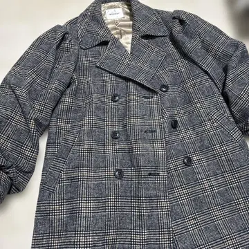 MOUSSY 체크 무늬 더블 브레스트 코트