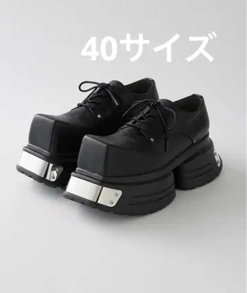 [ GRANCY ] 메탈 플레이트 가죽 신발 40
