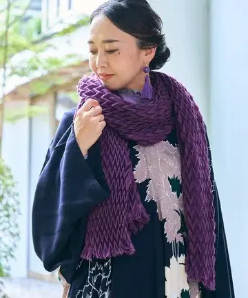 미개봉 새상품 [ 카야 ] 야 스톨 보라색 퍼플 기모노 스톨 머플러 최고
