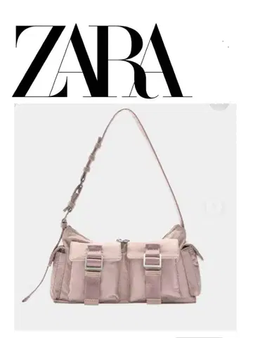 [ 미사용 새상품 ] ZARA 나일론 미니 숄더 라일락/더스티 핑크