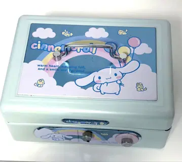 금속제 시나모롤 금고 소품함 다이얼식 열쇠 포함 산리오 헤이세이 레트로