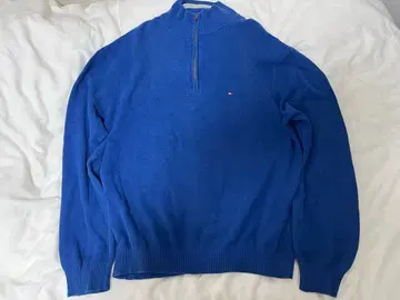 TOMMY HILFIGER 파랑 집업 니트 L