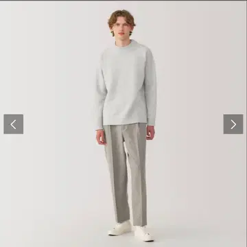 MUJILABO 융모 울 모크넥 스웨터 라이트 그레이 2024AW