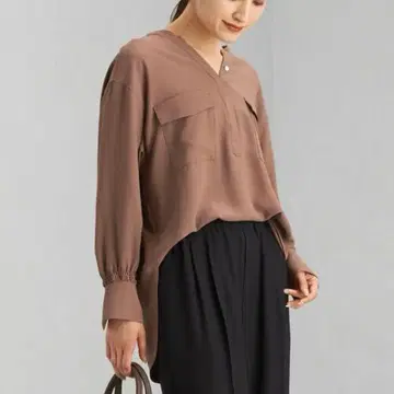 그린 레이블 릴랙싱 스탠드 셔츠 풀오버 블라우스 F