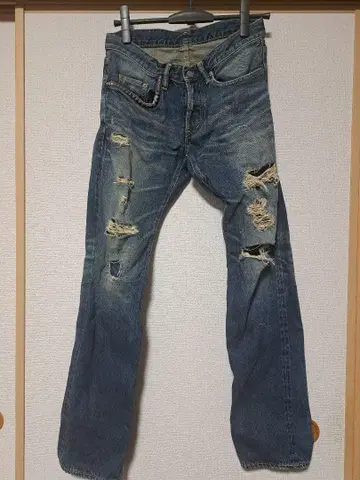 HYSTERIC GLAMOUR 데미지 스트레이트 데님