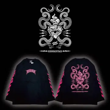 KRY 롱T [ 내일부터 본기 ] 블랙 x 핑크