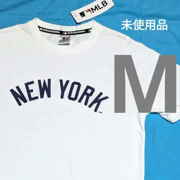 남녀 공용 [ 미사용품 M ] MLB 뉴욕 양키스 로고 T셔츠 화이트