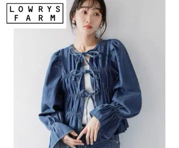 LOWRYS FARM 데님 블루 긴팔 블라우스