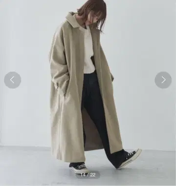 [ 컨디션 최상 ] flaner 루즈 스텐카라 코트 베이지