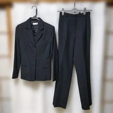 블랙 스트라이프 비즈니스 정장 상하의 세트
