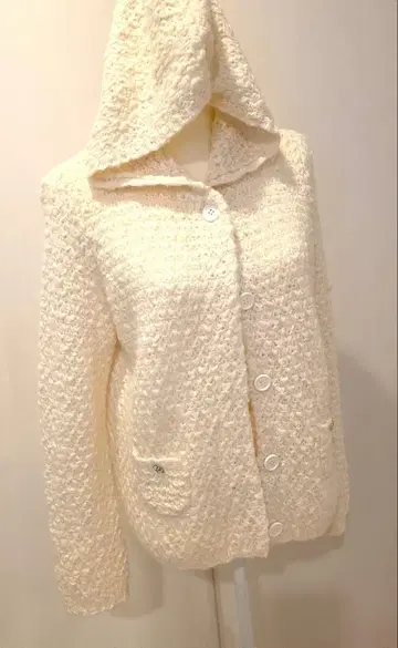 SONIA RYKIEL 최종 가격 인하 후드 부착 아이보리 가디건