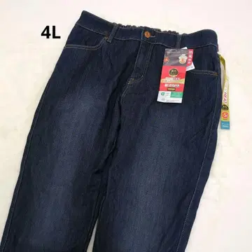 새상품 파이버 히트 안감 따뜻한 밑위 깊은 테이퍼드 데님 팬츠 4L