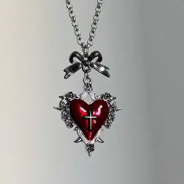[ 그런지 ] Heart gothic elegance necklace