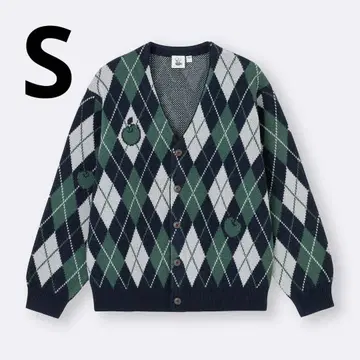 [ 미사용 새상품 ] GU 별의 커비 콜라보 V넥 가디건 네이비 S