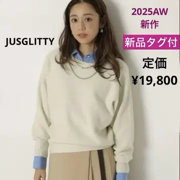 택 포함 새상품 JUSGLITTY 울 캐시미어 돌먼 니트