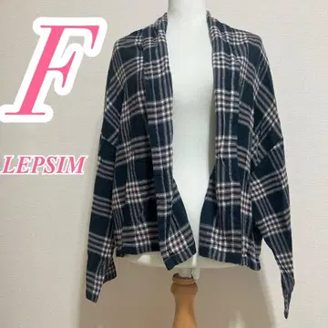 LEPSIM 렙심 체크 무늬 가디건 F 프론트 오픈 면100%