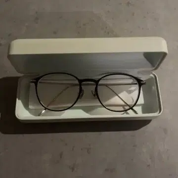 JINS 중안부 단축 안경 / 티크 컬러 오렌지 레드