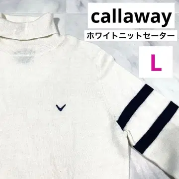 캘러웨이 여성용 화이트 니트 스웨터 긴팔 L 사이즈