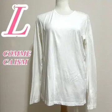 COMME CA ISM 컴시즘 화이트 긴팔 티셔츠 L 면100%